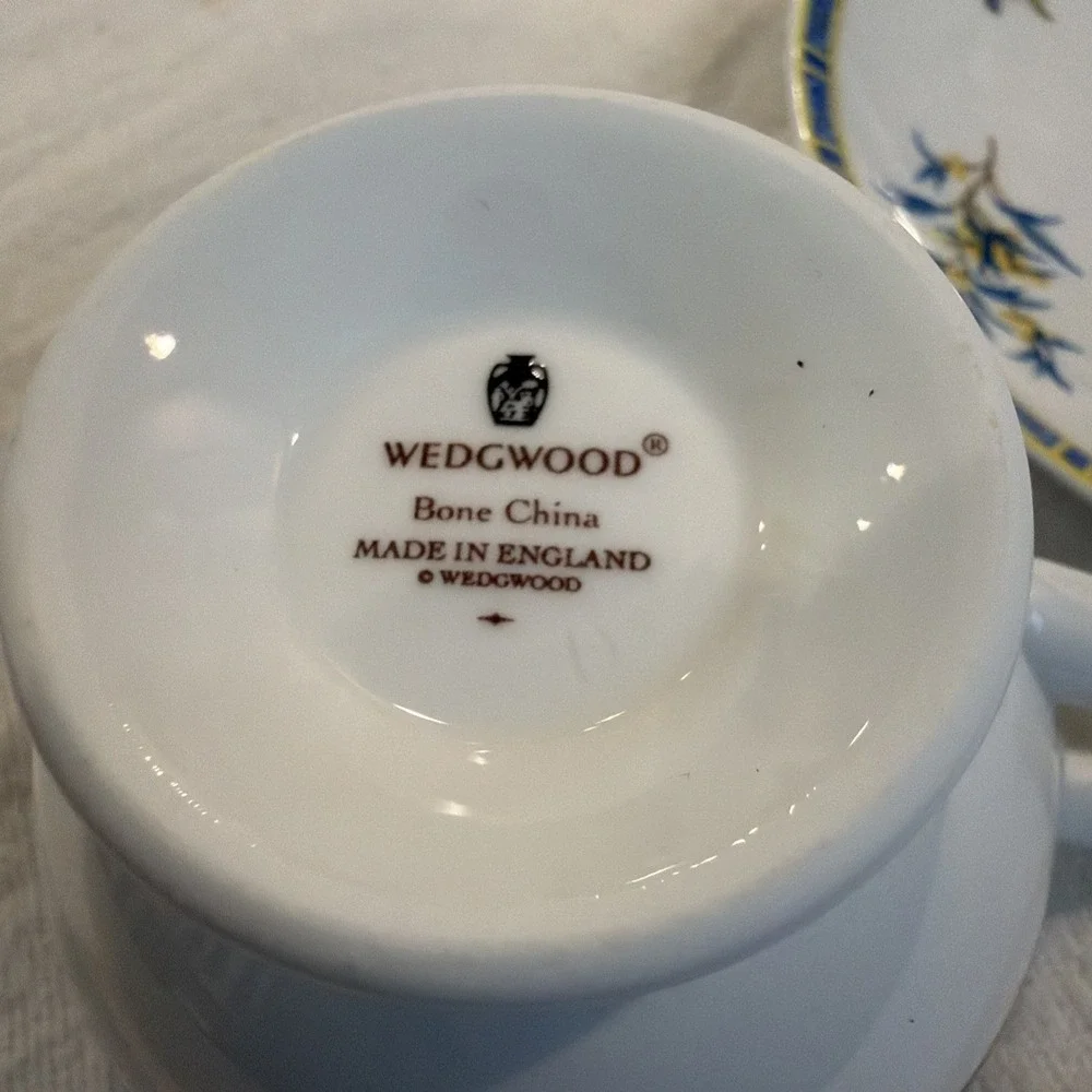 Wedgwood Citrons Lemons & Leaves Leigh Shape Footed‎ Cup and Saucer Bone China